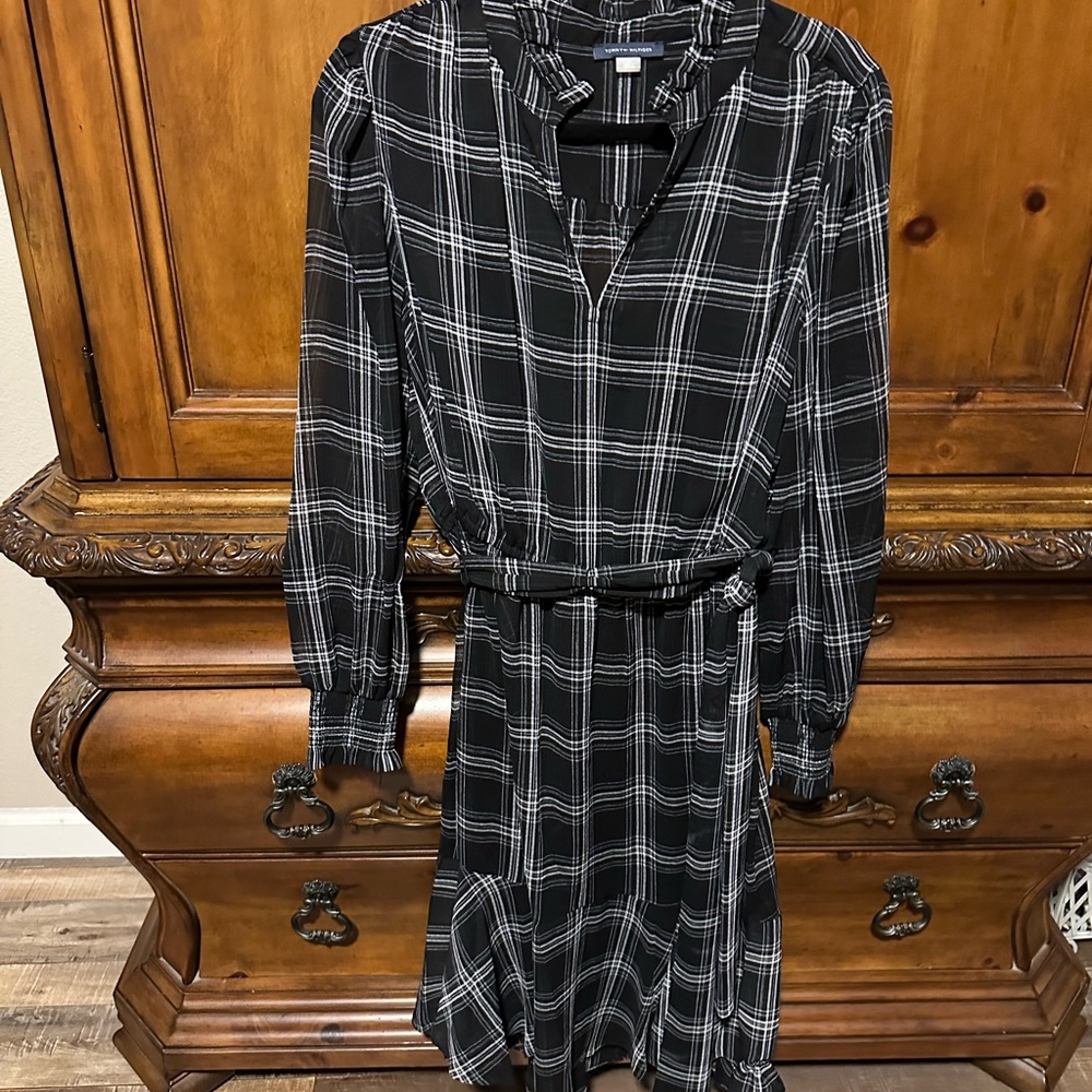 Tommy Hilfiger Black Plaid Women's Dress